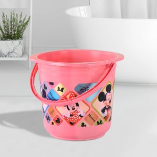 Urbane Home Bucket 16 LTR Water Bucket for Bathroom Check Disney Plastic Bucket for Kitchen Balti for Bathroom Portable Bucket Kitchen accessories items Pink - pzsku/Z5F9919E5B983E704E73CZ/45/1745821515/172893ae-bef1-450d-abeb-967c9d42a3f1