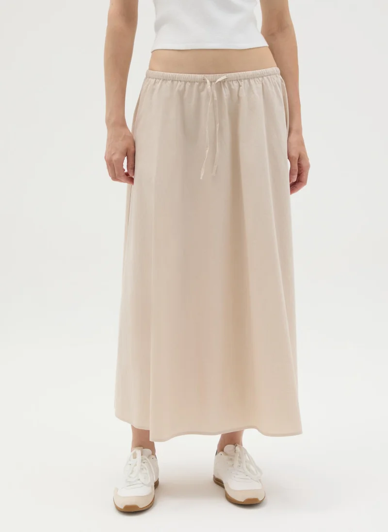 Ovs OVS Women'S Long Beige Pure Cotton Skirt