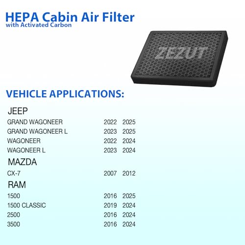 ZEZUT Cabin Air Filter CF11671 Fits RAM 1500/2500/3500 (2016-2025), 4500/5500 (2016-2023), Jeep Wagoneer (2022-2025), Mazda CX-7 (2007-2012), Honeycomb Structure, Activated Carbon Beads, Durable and Sturdy - Image 2