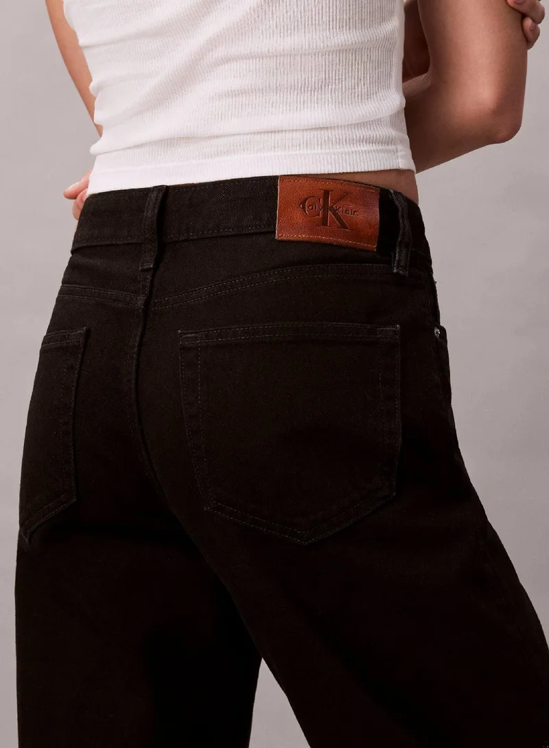 Calvin Klein Jeans SOFT BLACK Signature 90s Straight Jeans for Women | Best Price UAE