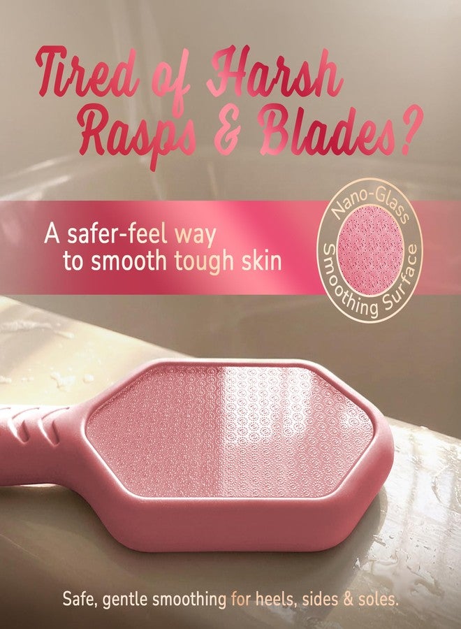 SILKLE Nano Glass Foot File - Silicone Foot Callus Remover for Feet and Cracked Heels - Heel Scraper for Dead Skin - Ergonomic Foot Scrubber & Exfoliator for Shower with Non-Slip Grip - Pink - Image 3