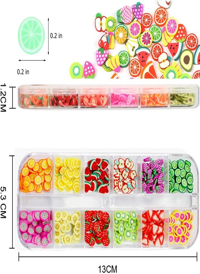 Generic - 3D Nail Art Slices Set with 24 Grids of Mixed Fruits and Flowers for DIY Manicure Accessories, Resin Craft, and Polymer Clay Projects - Image 1