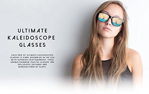 GloFX Ultimate Kaleidoscope Glasses - Clear - Rainbow EDM Rave Light Diffraction Eyewear (Clear) - Image 4