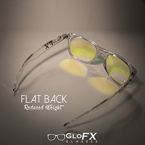GloFX Ultimate Kaleidoscope Glasses - Clear - Rainbow EDM Rave Light Diffraction Eyewear (Clear) - Image 5