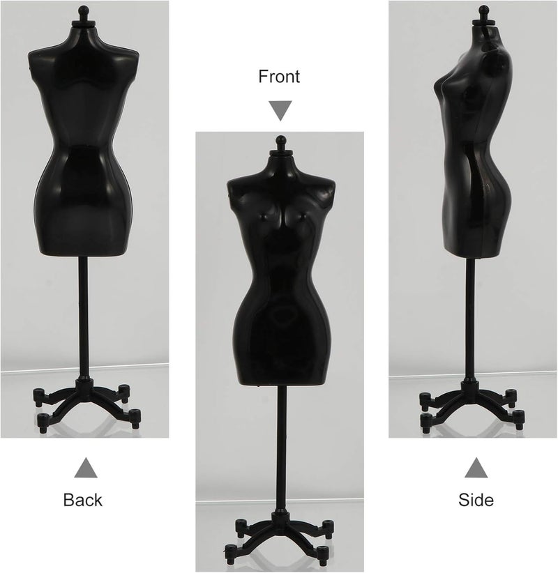 comfrt Doll Dress Form Mannequin 4pcs Doll Dress Form Cloth Gown Display Support Holder Toy Mannequin Model Stand Accessories for Doll Dresses Dollhouse Decoration (Mixed Style) Doll Body Stand - Image 3