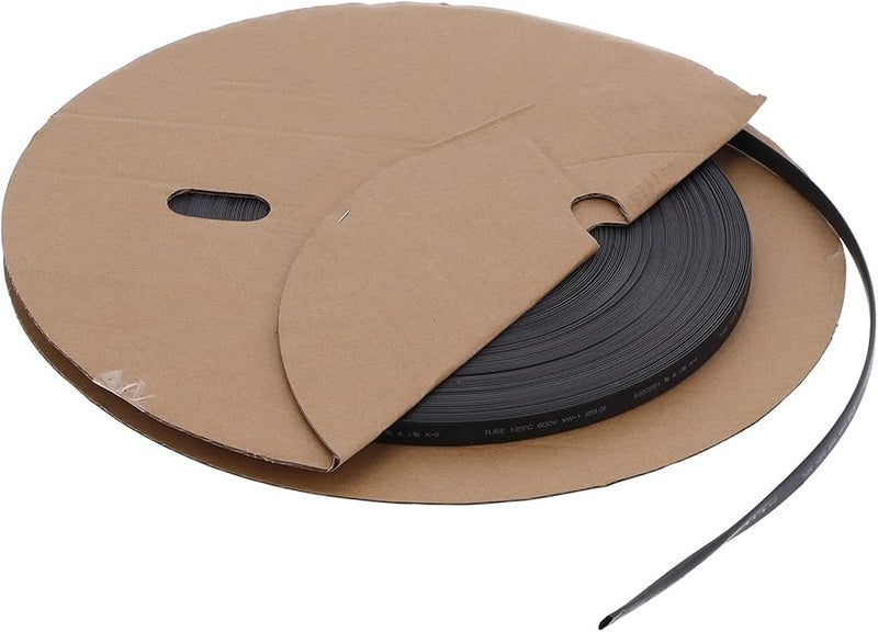 أنابيب التقلص الحراري الأسود من البولي أوليفين 100 متر مقاوم للهب للأسلاك الكهربائية وأحزمة السيارات - Image 2