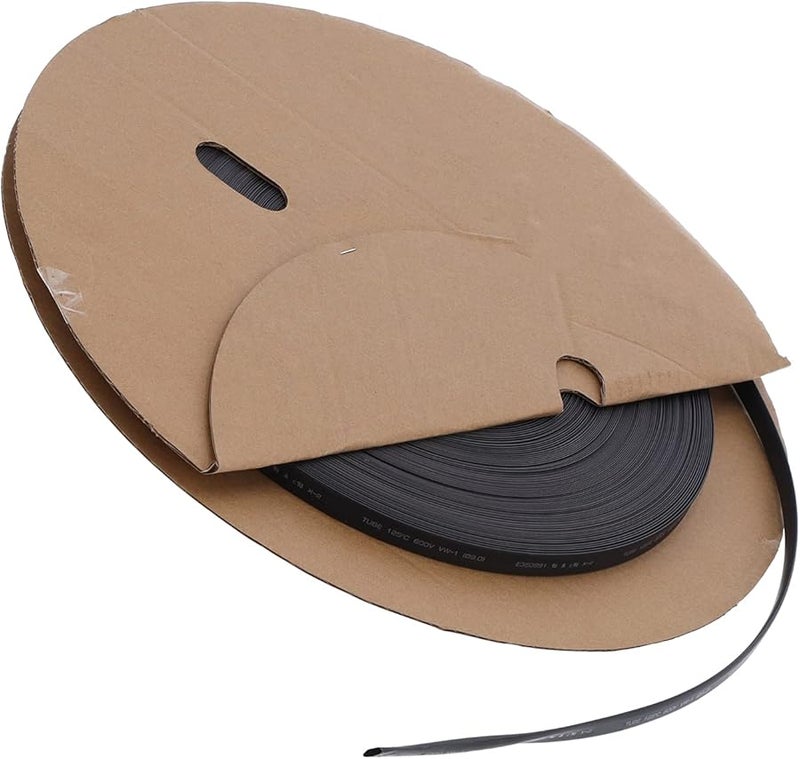 أنابيب التقلص الحراري الأسود من البولي أوليفين 100 متر مقاوم للهب للأسلاك الكهربائية وأحزمة السيارات - Image 3