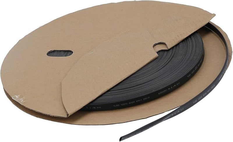 أنابيب التقلص الحراري الأسود من البولي أوليفين 100 متر مقاوم للهب للأسلاك الكهربائية وأحزمة السيارات - Image 4