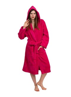 Pinkish Red Color Lightweight And Cloud Soft Terry Bathrobe Medium Sizes