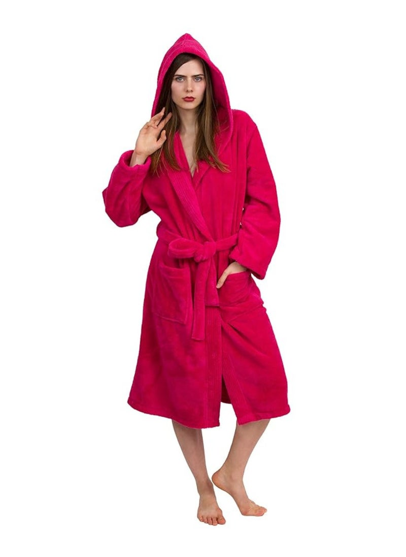 White Rose - Pinkish Red Color Lightweight And Cloud Soft Terry Bathrobe Medium Sizes - Image 1