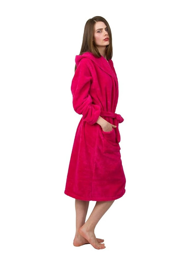 White Rose - Pinkish Red Color Lightweight And Cloud Soft Terry Bathrobe Medium Sizes - Image 1