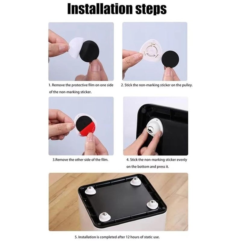 عجلات كاستر بيضاء ذاتية اللصق 24 قطعة متينة 360 درجة دوارة لنقل الأثاث - Image 5