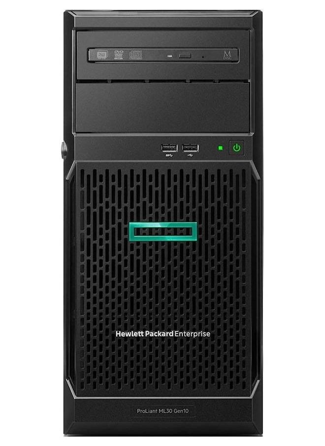 إتش بي - سيرفر HPE ProLiant ML30 البرجي، معالج Xeon E-2224 بسرعة 3.4 جيجاهرتز، ذاكرة RAM بسعة 16 جيجابايت DDR4، تخزين 1 تيرابايت SSD + 1 تيرابايت HDD، بطاقة رسومات مدمجة، نظام ويندوز 11 برو، لون أسود - Image 1