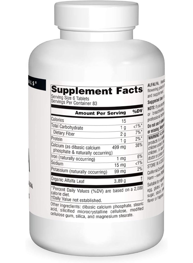 سورس ناتشورالز البرسيم 648 ملغ، 500 قرص - يعزز تدفق البول ويخفف الإمساك، غني بالعناصر الغذائية - Image 3