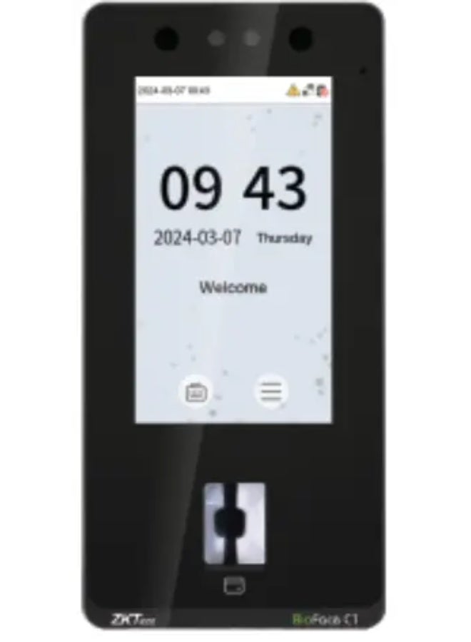 زد كيه تيكو ZKTeco BioFace C1 Multi-Biometric Access Control Terminal | Dual Facial Recognition & In-Glass Fingerprint | SIP Video Intercom | IP65 Waterproof - Image 1