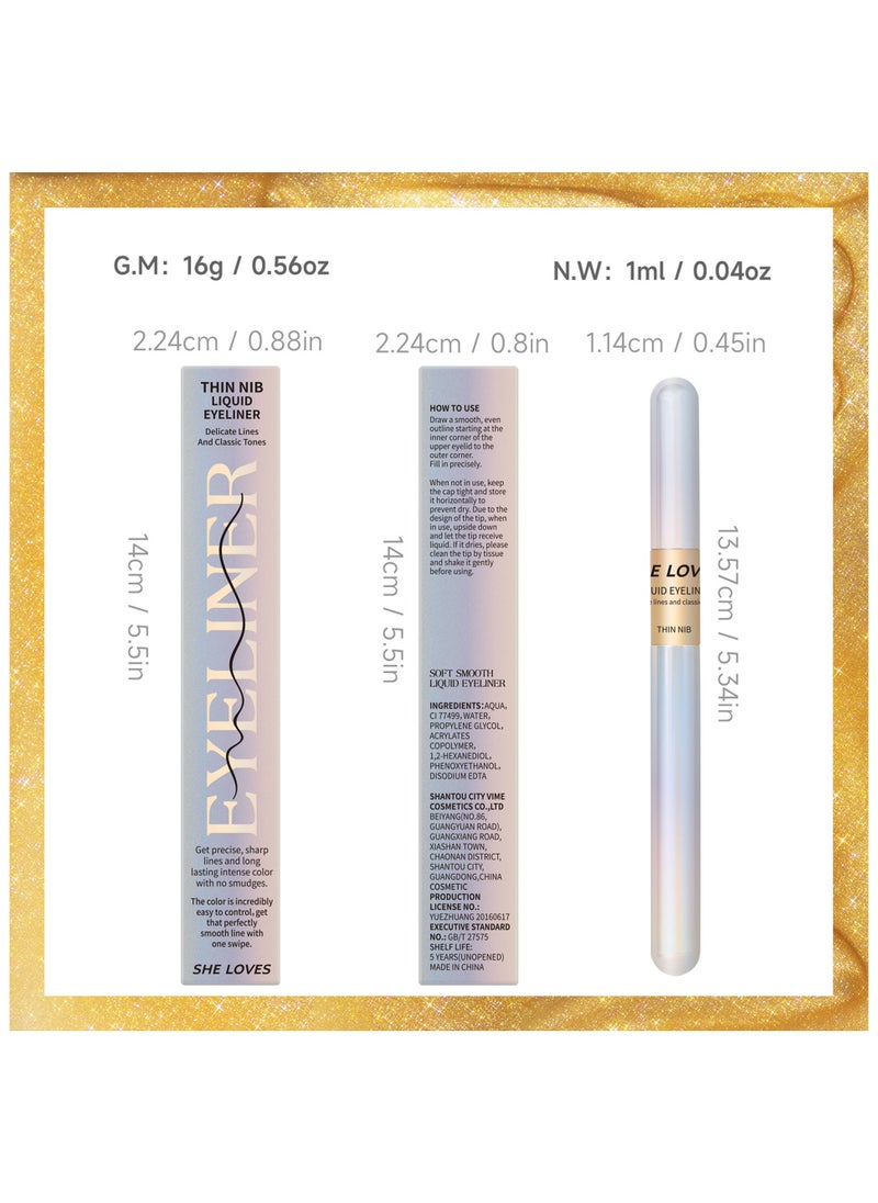 Sheloves - Liquid Eyeliner Long-Wearing Sweat-And Humidity-Resistant Smudge-Proof Waterproof Ultra-Fine Multi-Functional Eyebrow Pencil & Eyeliner Multiple Use (03) - Image 1