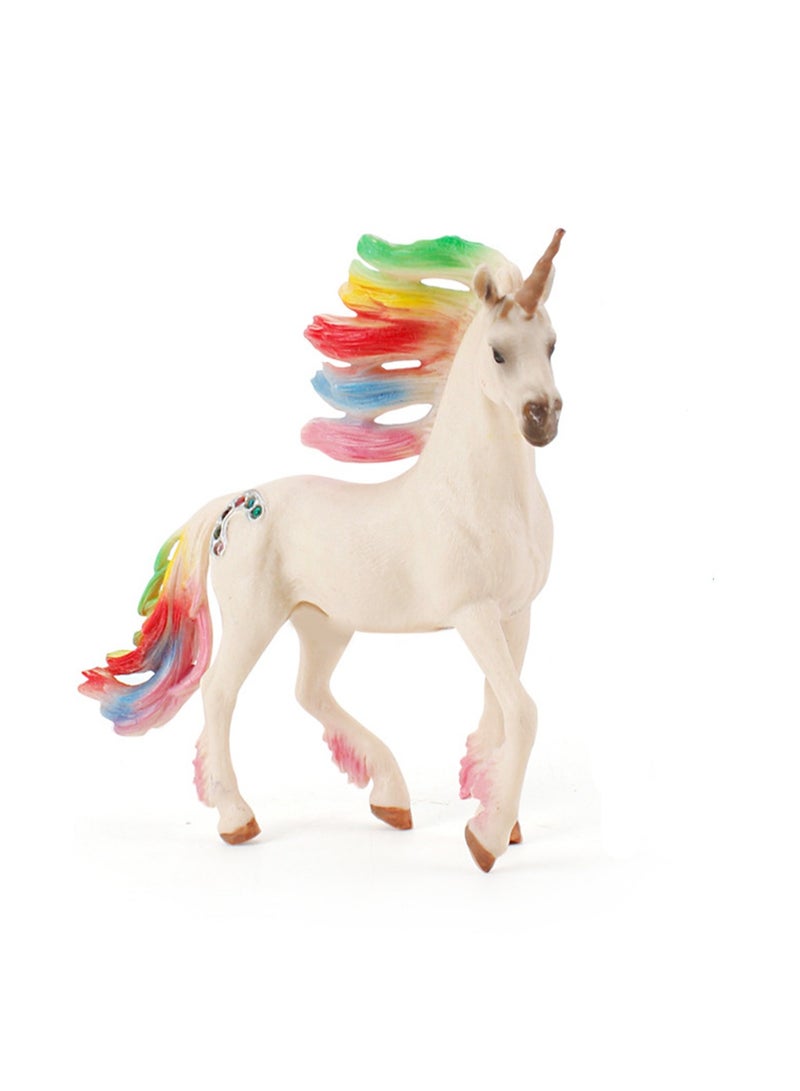 Unicorn Toy for Girls and Boys with Glitter and Rhinestone Details, Suitable for Children Over 5 Years Old, Multi-Colored Desktop Ornaments (Running Unicorn with Rhinestones) - Image 1