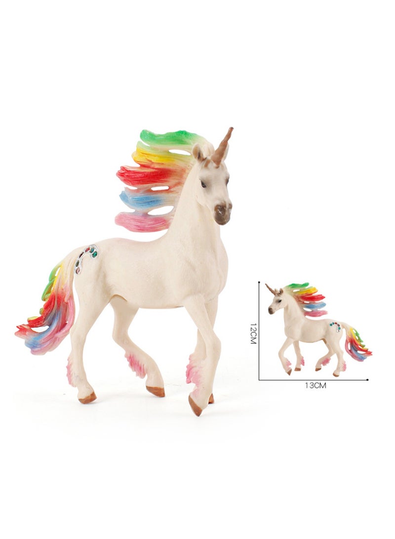 Unicorn Toy for Girls and Boys with Glitter and Rhinestone Details, Suitable for Children Over 5 Years Old, Multi-Colored Desktop Ornaments (Running Unicorn with Rhinestones) - Image 2