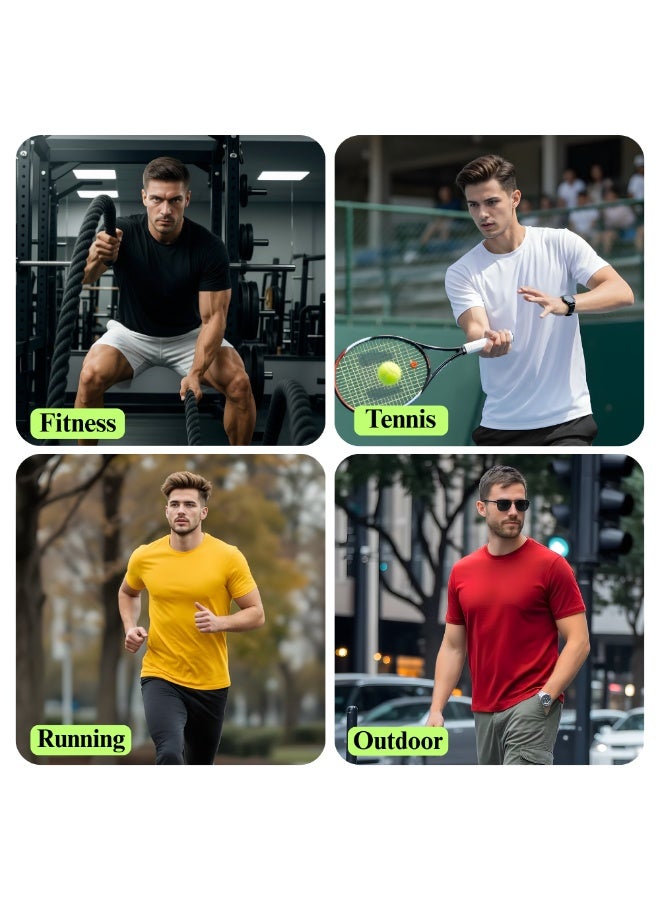 PRINTSHOP4ME Pack of 5 Adult T-Shirts for Men's - Round Neck Short Sleeve Tshirt - 5-Pack Crew Neck Tshirt - Image 2