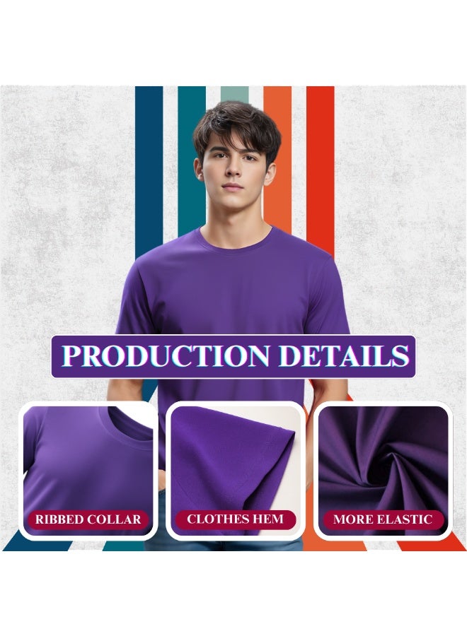 PRINTSHOP4ME Pack of 5 Adult T-Shirts for Men's - Round Neck Short Sleeve Tshirt - 5-Pack Crew Neck Tshirt - Image 5