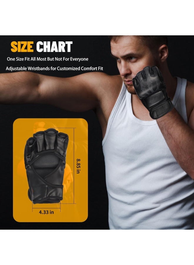 يلا جوي قفازات الملاكمة بدون أصابع ، لقفازات MMA ، قفازات الملاكمة المهنية للأداء ، قفازات الملاكمة القتالية بنصف الأصابع قفازات MMA مع قفازات UFC القابلة للتعديل لفرقة المعصم لـ Sanda Sparring Punching Bag Training - Image 2