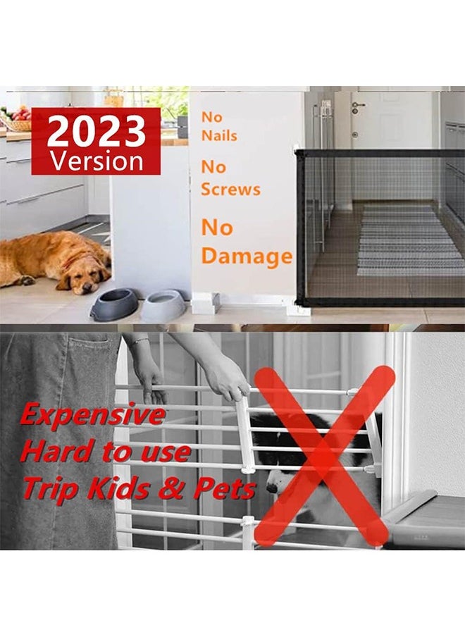 Generic Baby Gate for Stairs No Drilling- 43.3"" W x 28.3"" H Retractable Baby Gate Dog Gate for The House Mesh Baby Gate for Stair No Drill Pet Gate Puppy Gate for Stairs & Doorways (43.3"" x 28.3""), Black  - Image 2