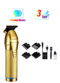 Generic New Barber Hair Clipper Gold Electric Cordless Trimmer for Men Professional Haircuts Carving Beard Razor  - Image 1
