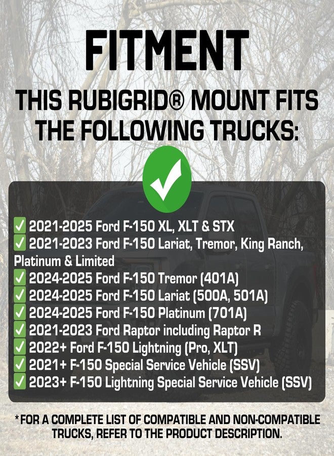 Bulletpoint Mounting Solutions RubiGrid Metal Dash Mount Phone Holder Compatible with 2021-2025 Ford F-150 and 2021-2023 Ford Raptor (Magsafe Compatible) - Image 5