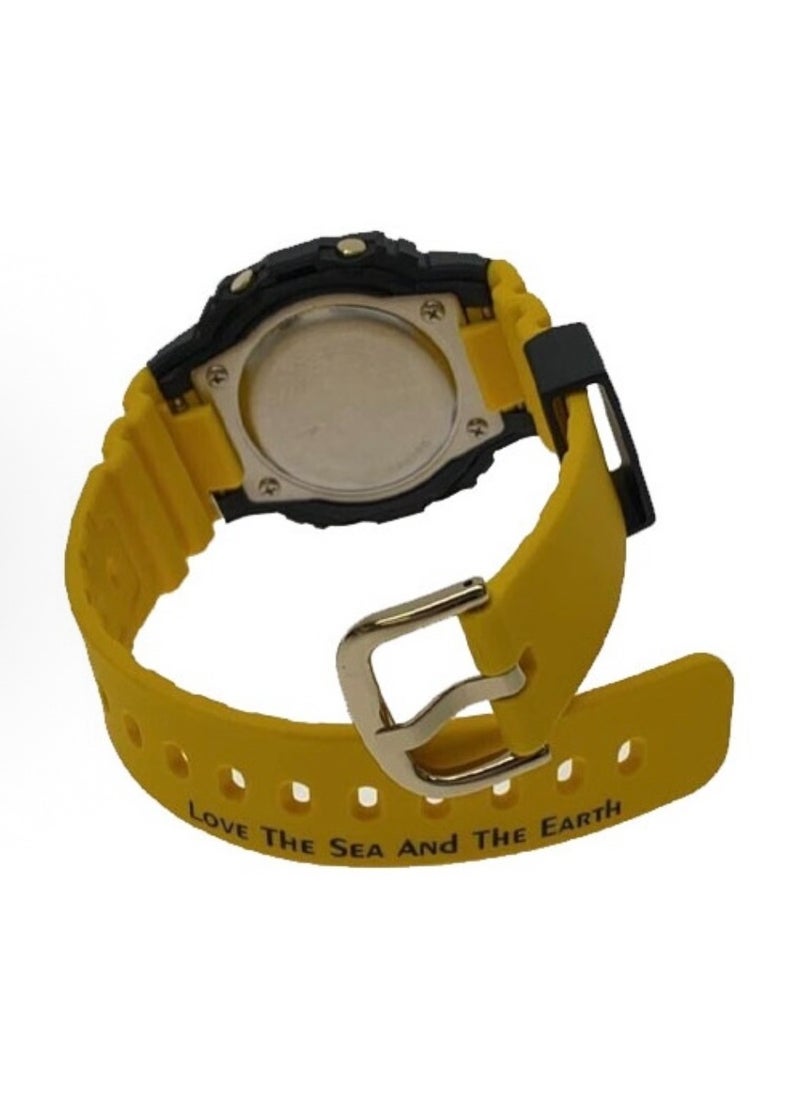 CASIO - octagonal sports waterproof and shockproof watch GA-5600 black yellow - Image 1