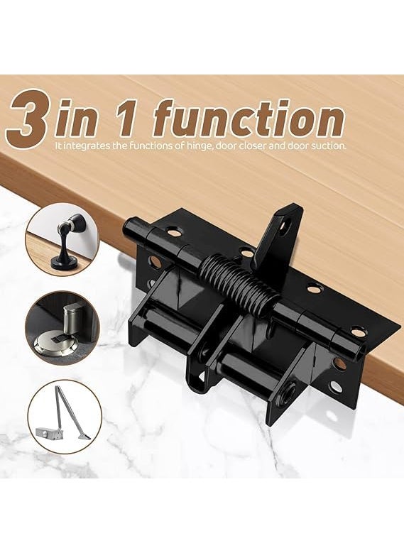 SHOPECOM SHOPECOM 3 in 1 Automatic Door Closer Hinge Lock Hinge Door Closer Automatic SelfClosing Hinge Heavy Duty Cabinet Hinges Door 90 Degree Positioning Spring for Gate Kitchen Cabinet ClosetPack of 1  - Image 2