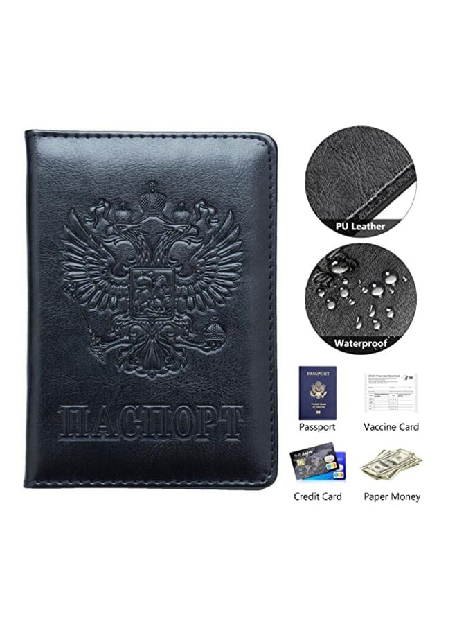 We Happy Travel Passport ID Card Wallet Holder Cover RFID Blocking Leather Purse Case Russia  - Image 4