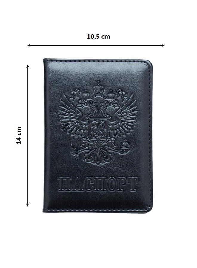 We Happy Travel Passport ID Card Wallet Holder Cover RFID Blocking Leather Purse Case Russia  - Image 2
