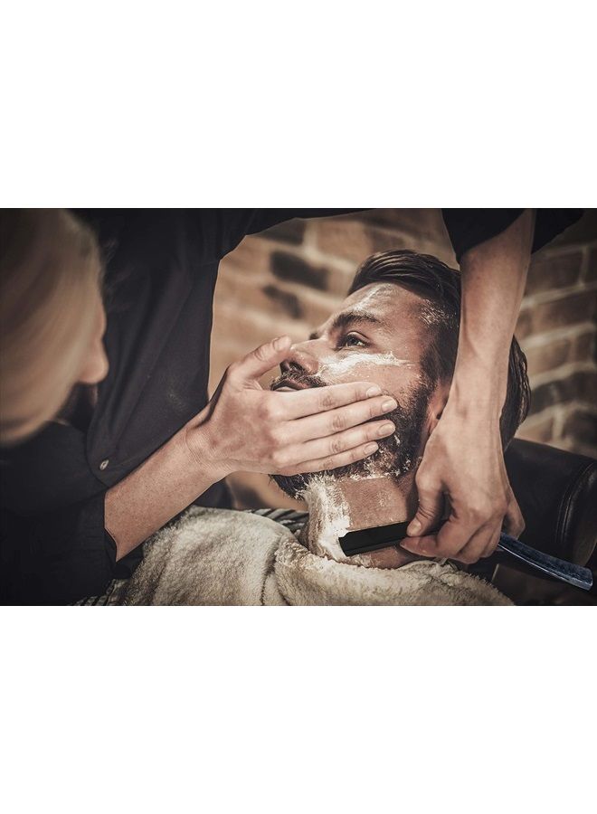 FACON 100 BLADES + Facón Professional Wooden Straight Edge Barber Razor - Salon Quality Cut Throat Shavette - Image 3