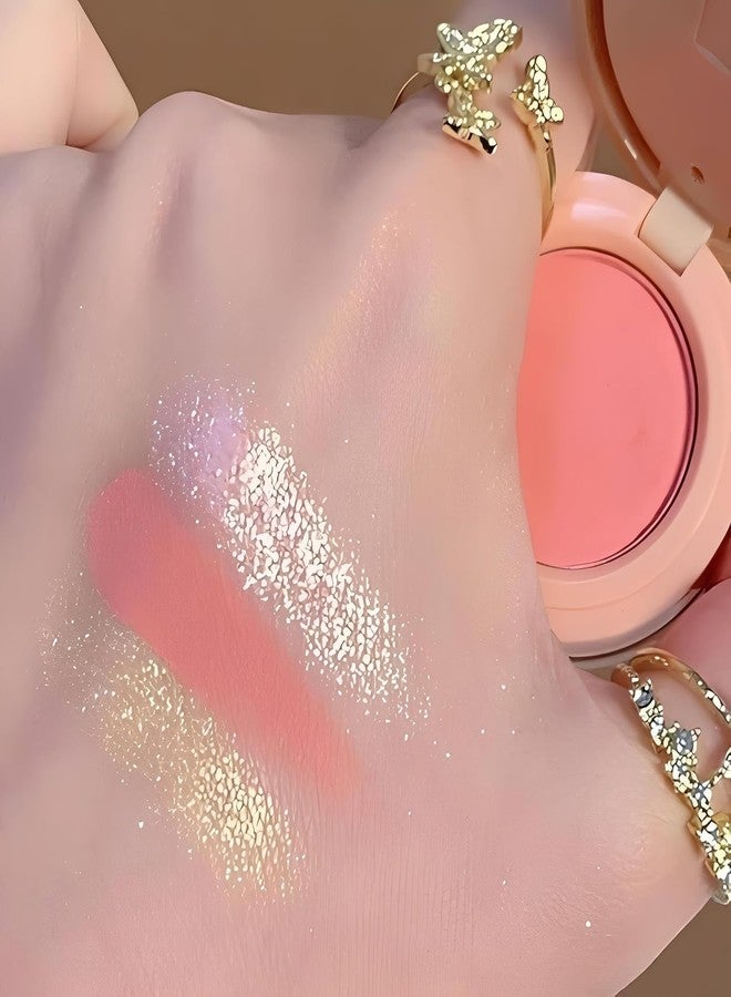 MagicHuda Magic Huda 3 in 1 face blusher + highlihger with mini compact palette | travel friendly mini face blush and highlihter palette (2) - Image 2