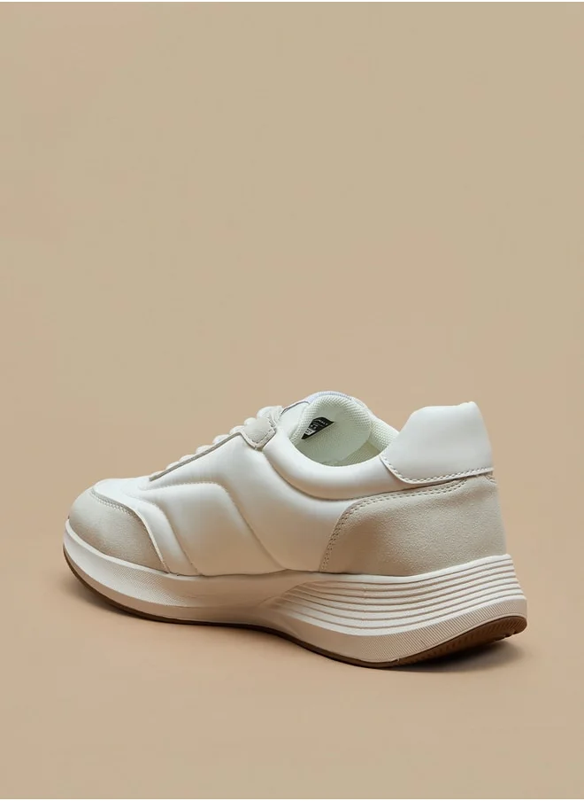 لي كوبر Men's Panelled Sneakers with Lace-Up Closure