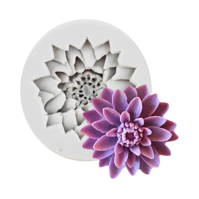 Skytail Skytail Lotus Flower Silicone Mould for Making Scented Candle Wax Waxmelts Aromatherapy Fondant Chocolate Candy Cake Decoration Cupcake Topper Gummy Jelly Cookie Sugarpaste Clay Soap Resin Molds 