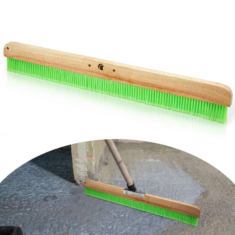 Yiyiring 1 Pcs 36 Inches Green Concrete Broom Finishing Soft Without Handle Soft Flow Through Brush with Mounting Threads for Concrete Finishes, Hard Floors, Yards - Image 1