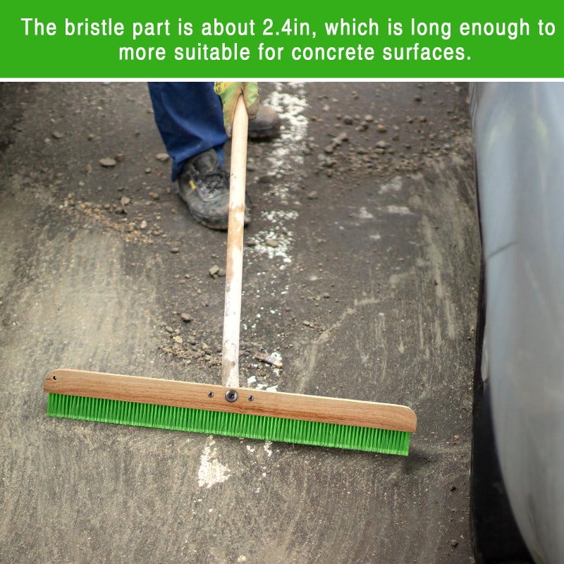 Yiyiring 1 Pcs 36 Inches Green Concrete Broom Finishing Soft Without Handle Soft Flow Through Brush with Mounting Threads for Concrete Finishes, Hard Floors, Yards - Image 5