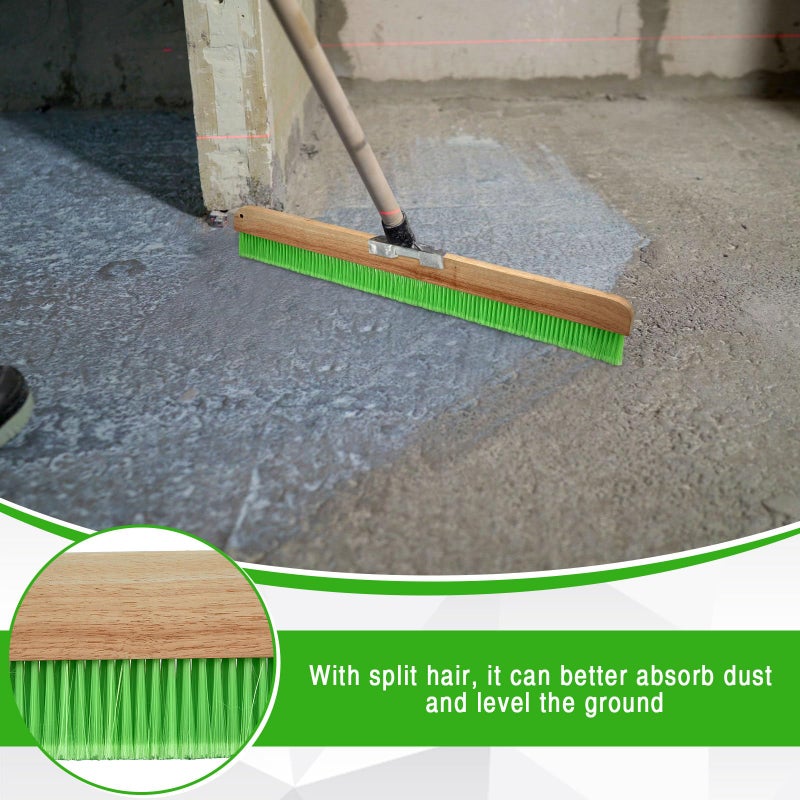 Yiyiring 1 Pcs 36 Inches Green Concrete Broom Finishing Soft Without Handle Soft Flow Through Brush with Mounting Threads for Concrete Finishes, Hard Floors, Yards - Image 4