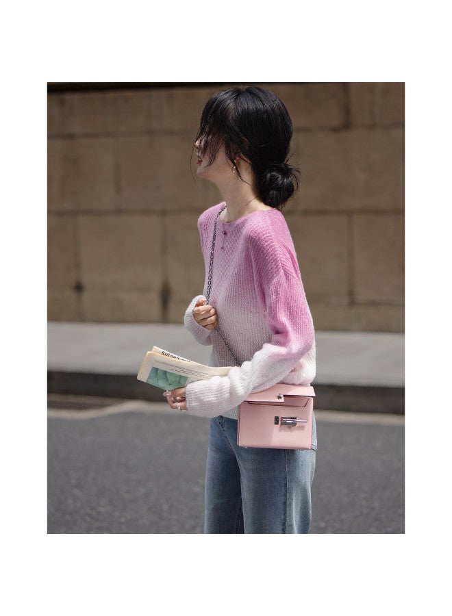 dme Demana (dingdai'er Styling) Spring And Autumn Artistic Gradient Wool-blend Sweater, Lazy-fit Knit Top For Women  - Image 4