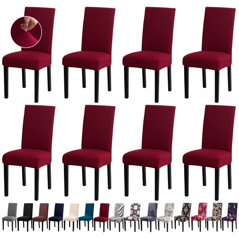 Fafua Chair Covers Stretch Kitchen Chair CoversDining Room Chair Covers Set of 8 Removable Washable Dining Chair Slipcovers for Home Hotel Banquet