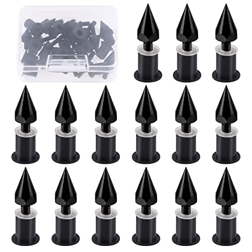Rustark 15Pcs Aluminum Spike Motorcycle Windscreen Bolts Windshield Screws Replacement (Black) - Image 1
