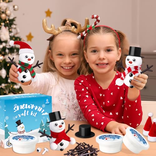 AWHETIE 6 Pack Stocking Stuffers for KidsChristmas Crafts for Kids Build a Snowman KitSnowman Crafts Modeling Clay for Christmas Stocking Stuffers Gifts Activities Boys Girls - Image 5