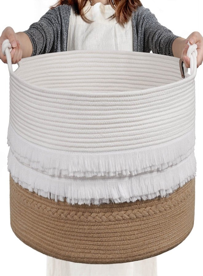 CherryNow Large Wicker Laundry Basket for Entryway, Bedroom, Jute Decorative Baskets for Clothes, Toys, Towel Basket for Bathrooom, 22 x 14 inches, 83L - Image 1
