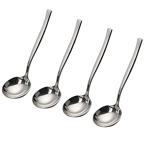 Vababa 4-Piece Stainless Steel Gravy Soup Spoon, Small Soup Ladle Set - Image 1