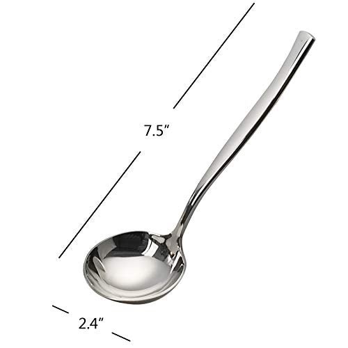 Vababa 4-Piece Stainless Steel Gravy Soup Spoon, Small Soup Ladle Set - Image 2