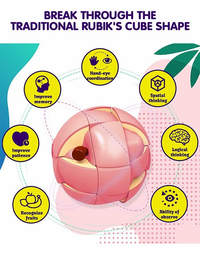 GROIC Fruit Cube Puzzle, 3D Fruit Cubes, Peach Cubes, Educational Toys for Children, Anti-stress And Anti-anxiety Educational Games, Early Childhood Education Toys - Image 3