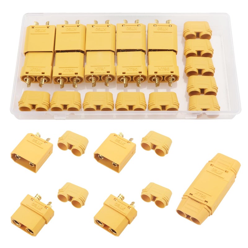 YIXISI موصلات YIXISI 5 أزواج XT90، موصلات XT90 ذكر وأنثى، موصلات طاقة مع غلاف، لبطارية RC Lipo نموذج RC - Image 1