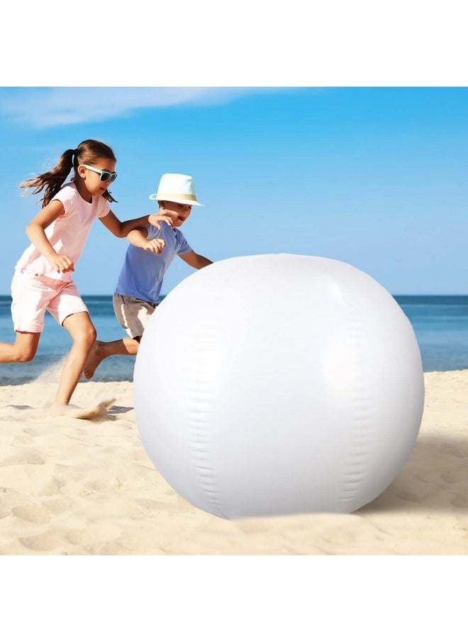 Harrycle - 5 Feet White Giant Beach Ball 60 Inches Inflatable Ball Massive Beach Decorations Supplies For Water Games Birthday Summer Hawaiian Tropical Party (2 Pcs) - Image 1