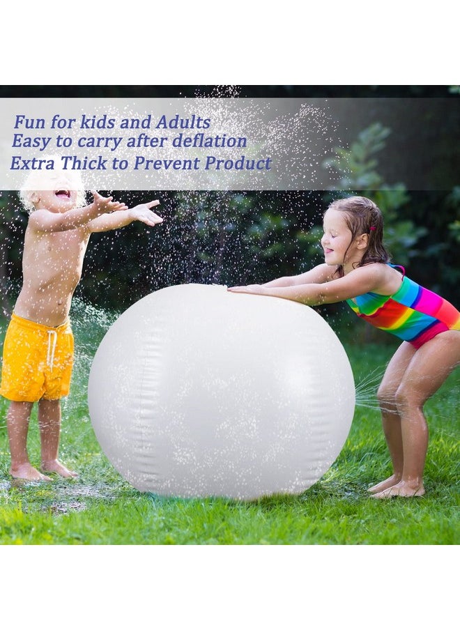 Harrycle - 5 Feet White Giant Beach Ball 60 Inches Inflatable Ball Massive Beach Decorations Supplies For Water Games Birthday Summer Hawaiian Tropical Party (2 Pcs) - Image 1